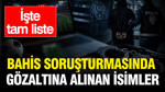 Bahis soruşturmasında gözaltına alınan isimler: İşte tam liste