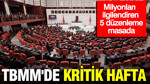 TBMM'de kritik hafta: Milyonları ilgilendiren 5 düzenleme masada