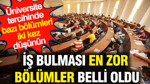 Üniversite tercihinde bazı bölümleri iki kez düşünün: İş bulması en zor bölümler belli oldu