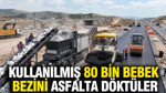 Kullanılmış 80 bin bebek bezini asfalta döktüler