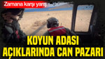 Koyun Adası'nda dehşet anları: Fırtınaya yakalanan yelkenli için helikopter havalandı