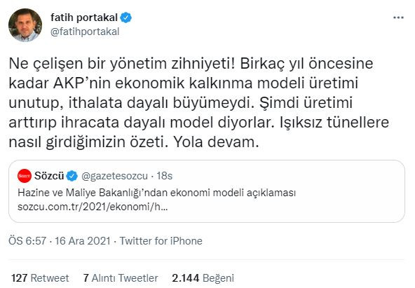 Fatih Portakal AKP'nin vazgeçtiği şeyi açıkladı! Saray’dakiler tweeti endişeyle okudu - Resim : 2