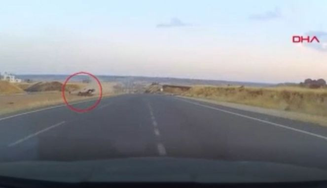 Motosiklet 14 takla atarak şarampole d&uuml;şt&uuml;! Dehşet anları kamerada&hellip; - Resim : 3