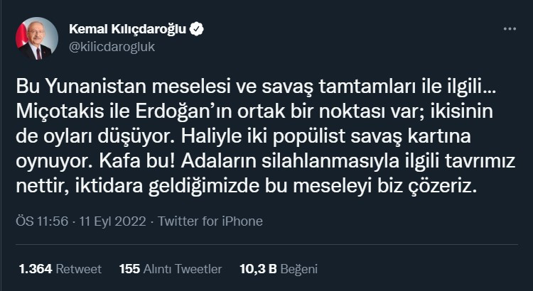 Kılıçdaroğlu'ndan sürpriz Yunanistan çıkışı: Miçotakis ile Erdoğan'ın ortak bir noktası var - Resim : 1