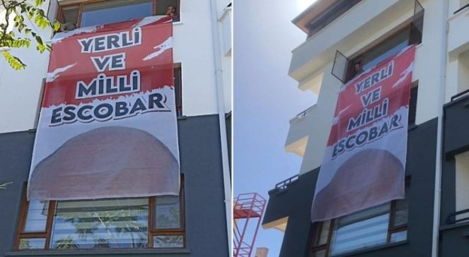 Pankartı indirmeye giden polisler aldığı cevapla şok oldu. Zafer Partisi'nin bütün teşkilatlarına "Yerli ve milli Escobar" pankartı asıldı - Resim : 2