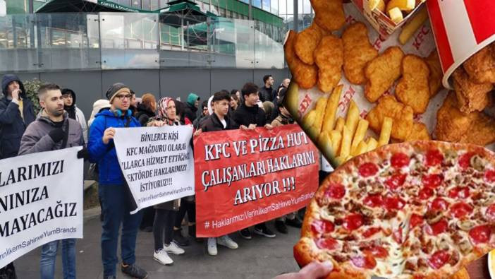 Pizza Hut ve KFC şubeleri kapandı, borcu dudak u&ccedil;uklattı! İş&ccedil;ilerden pankartlı eylem